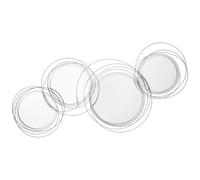 Lot de 4 miroirs ronds muraux Ø 30, 24, 21 cm crochet visserie incluse métal argenté