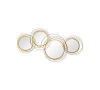 HomCom - Ensemble 4 miroirs ronds muraux métal doré - 107 x 56 cm (Ø 30/24/21 cm)
