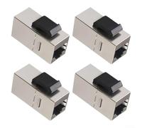 Lot de 4 modules de blindage CAT6 pour panneaux muraux Keystone prenant en charge les réseaux CAT6A, CAT5e, CAT5, boîtier en acier inoxydable plaqué or (CAT6)