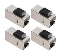 Lot de 4 modules de blindage CAT6 pour panneaux muraux Keystone prenant en charge les réseaux CAT6A, CAT5e, CAT5, boîtier en acier inoxydable plaqué or (CAT6A)