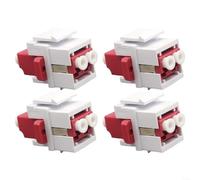 Lot de 4 modules de coupleur LC pour OS1 OS2 Câble fibre monomode pour interconnexion compatible APC (rouge)