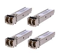 Lot de 4 modules de Fibre émetteur-récepteur SFP LC multimode 1,25 G 850 nm 1000Base-SX LC MMF pour Cisco GLC-SX-MMD/SX-MM/SFP-GE-S, Fortinet, Ubiquiti UniFi UF-MM-1G, Mikrotik S-85DLC05D Meraki