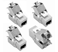 Lot de 4 Modules Keystone CAT7 RJ45 Femelle Blindé STP 10Gbit/s 1000MHz | Lot de 4 modules keystone CAT 7 RJ45 femelle avec blindage STP. Vitesse de 10 Gbit/s 1000 MHz. Montage LSA sans outil.