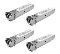 Lot de 4 modules SFP 1,25 G 1000Base-SX multimode LC émetteur-récepteur LC 850 nm MMF, portée 550 m - Compatible avec Cisco SFP-GE-S, Meraki MA-SFP-1GB-SX, Ubiquiti UF-MM-1G, Mikrotik, TP-Link,