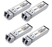 Lot de 4 modules SFP+ LC 10 G Gigabit à mode unique, SMF 10 G 1310 nm, jusqu'à 10 km, DDM, 10 GBase-LR, compatible avec Cisco, Ubiquiti, Mikrotik, Netgear, Dlink, Linksys et plus encore