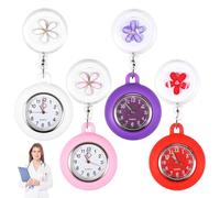 Lot de 4 montres d'infirmière rétractables portables avec coque en silicone - Montre d'infirmière avec clip - Montre d'infirmière personnalisée pour médecins, étudiants, soignants, Silence 1, 4pcs