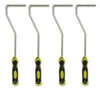 Lot de 4 montures de rouleau Quercos Soft Ø6 mm | Longueur 40 cm | Arceau galvanisé | Poignée bi-matière ergonomique | Compatibles mini-rouleaux 10-12 cm | Pack économique bricolage & peintres
