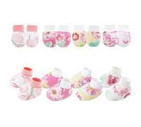 Lot de 4 moufles en coton anti-rayures, douces, respirantes, chaudes, pour garçons et filles de 0 à 6 mois, gants doux et respirants, Set 3, Taille unique