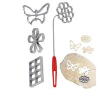 Lot de 4 moules à biscuits amovibles en forme de rosace avec poignée, appareils de cuisine pour boulettes de viande frites, gâteaux