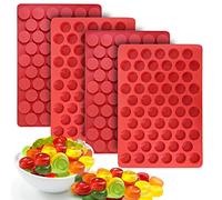 Lot de 4 moules à bonbons cylindriques à 55 cavités - Mini moule rond en silicone pour gomme, chocolat, truffes, ganache, gelée, pralines, caramels, collations cétogènes