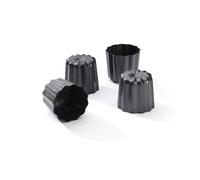 Lot de 4 moules à Cannelés Bordelais en acier antiadhésif ø 5,5 cm