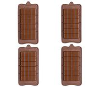 Lot de 4 moules à chocolat en silicone - Moules à chocolat 3D - Antiadhésifs - Réutilisables - Pour bonbons, protéines et barres énergétiques