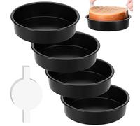Lot de 4 moules à gâteau ronds de 20,3 cm avec 100 pièces en papier sulfurisé anti-adhésif pour gâteaux à couches d'anniversaire, passent au lave-vaisselle