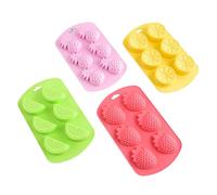 Lot de 4 moules à glace en silicone en forme de fruits fraise, pastèque, ananas et citron pour cuisson créative