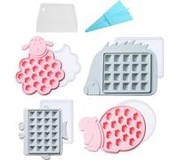 lot de 4 moules à glaçons carrés avec motif de fleurs et de pommes de pin et couvercle, Moules à glaçons flexibles en silicone, Pour Whiskey, Cocktails, Moules à glaçons amusants, Chocolat, Bougie, Bo