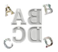 Lot de 4 moules à lettres polyvalents en silicone élégants pour travaux manuels et création de lettres