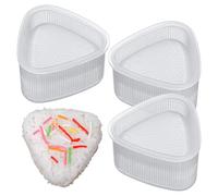 Lot de 4 moules à riz à sushis, moules à riz triangulaires, outils de cuisine à sushis, anti-adhésifs (transparent, triangle-L)