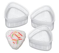 Lot de 4 moules à sushis, moule à riz, moule triangulaire à riz, outils de cuisine à sushi, anti-adhésif (transparent, triangle-S)