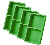 Lot de 4 moules alimentaires en silicone - 4 séparateurs en silicone adaptés pour le rangement pratique - Vous pouvez congeler différents aliments simultanément (vert)