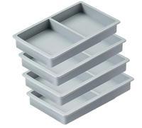 Lot de 4 moules alimentaires en silicone - 4 séparateurs en silicone adaptés pour le rangement pratique - Vous pouvez congeler différents aliments simultanément (gris)