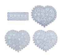 Lot de 4 moules en résine de silicone faits à la main en forme de nœud papillon pour décoration d'ongles