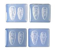 Lot de 4 moules en résine époxy Little Angel pour décoration d'ongles, bijoux en silicone, outils de moulage de bijoux en résine époxy