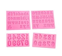 Lot de 4 moules en silicone avec lettres de l'alphabet et chiffres