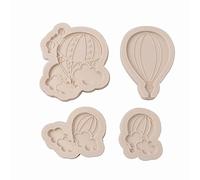 Lot de 4 moules en silicone en forme de ballon en forme de nuage pour la fabrication de gâteaux, fondants, cupcakes, desserts antiadhésifs