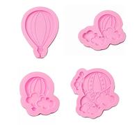 Lot de 4 moules en silicone en forme de ballon en forme de nuage pour la fabrication de gâteaux, fondants, cupcakes, desserts antiadhésifs