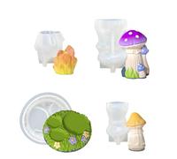 Lot de 4 moules en silicone en forme de champignon, parfaits pour les décorations, les travaux manuels et les fêtes de fin d'année, moules flexibles multi-usages adaptés