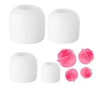 Lot de 4 moules en silicone en forme de fleur pour bougies en résine, rose, aromathérapie, gypse, glace, bougie, savon, gâteau, fondant, chocolat, moule en résine époxy pour loisirs créatifs, cadeau