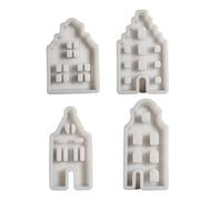 Lot de 4 moules en silicone en forme de maison en résine pour travaux manuels, cadeaux