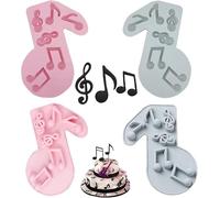Lot De 4 Moules En Silicone En Forme De Notes De Musique Pour Pâtisserie Et Loisirs Créatifs : Décorations De Gâteaux, Cupcakes, Bonbons, Savon