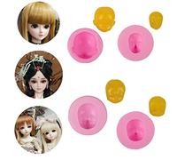 Lot de 4 moules en silicone en forme de tête de poupée pour savon et pâte à modeler