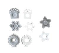 Lot de 4 moules en silicone faciles à démouler pour décorations de festival, cadeaux, flocon de neige, étoile et couronne de Noël, moules en silicone faciles à démouler