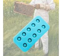Lot de 4 moules en silicone for greffe de cire d'abeille, compacts et réutilisables, for cellules d'abeilles(Blauw)