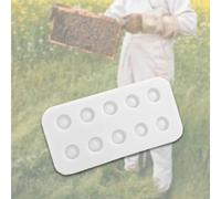 Lot de 4 moules en silicone for greffe de cire d'abeille, compacts et réutilisables, for cellules d'abeilles(blanc)
