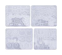 Lot de 4 moules en silicone pour boucles d'oreilles et gouttes d'oreilles - Forme spéciale - Pendentifs - Ornement d'oreille - Fournitures de bijoux en résine