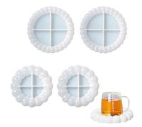 Lot de 4 moules en silicone pour dessous de verre, plateaux, bulles, résine époxy, dessous de plat, moule en silicone pour résine Jesmonite et Keraflott, idéal pour la décoration et les cadeaux de