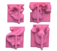 Lot de 4 moules en silicone pour fille - Pour plantes succulentes - Vase en plâtre - Moule en plâtre - Moule en argile - Porte-stylo - Pour béton, ciment, résine