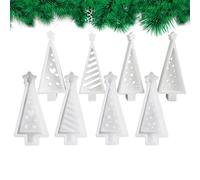 Lot de 4 moules en silicone réutilisables pour bougies de Noël - Décoration d'arbre de Noël - Kit d'outils de bricolage pour chocolat, savon, fondant, gâteau - Photophore pour la fabrication de Noël