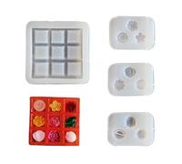 Lot de 4 moules miniatures réalistes en silicone conçus pour les supports de pâtisserie et les amateurs d'artisanat, moules de collection de modèles