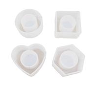 Lot de 4 moules ronds de serviettes en résine époxy, pour mouler des fleurs, faire des loisirs créatifs