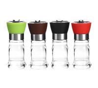Lot de 4 moulins à poivre, moulin à épices manuel avec grossièreté réglable, moulin à sel et poivre rechargeable pour cuisine ou pique-nique en plein air