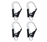 Lot de 4 mousquetons 25 kn pour escalade, mousqueton autobloquant en acier chromé, 21 x 12 cm