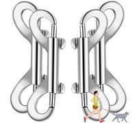 Lot de 4 mousquetons à double extrémité en acier inoxydable pour toutes les laisses d'animaux de compagnie, seaux d'alimentation pour animaux domestiques, hameçons de cheval, hamac de camping,