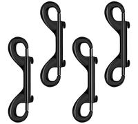 Lot de 4 mousquetons à double ressort renforcés de grande capacité pour laisses d'animaux et utilisation industrielle Mousqueton en alliage de zinc