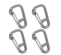 Lot de 4 mousquetons à ressort en acier inoxydable 316 avec crochet asymétrique, convient pour la connexion de câbles métalliques marins et extérieurs (M 10)