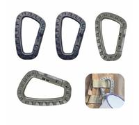 Lot de 4 mousquetons en plastique en forme de D (2 noirs, 2 vert olive), pratiques et robustes pour les activités de plein air, légers et fiables, idéaux pour le camping, la randonnée et plus encore