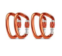 Lot de 4 mousquetons Master Lock en aluminium avec boucle de type D pour aviation, outil d'escalade (orange)